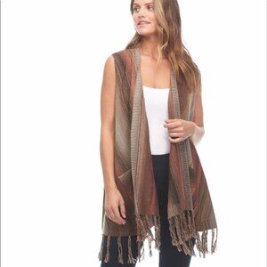 NWT FDJ FLOWY SLEEVELESS VEST WITH FRINGE M